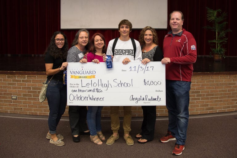 Travis Foster, Swope, Rodante Vanguard Award Winner at Leto High School