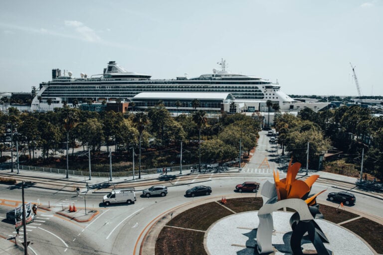 Cruise ship at a port in Tampa, Florida